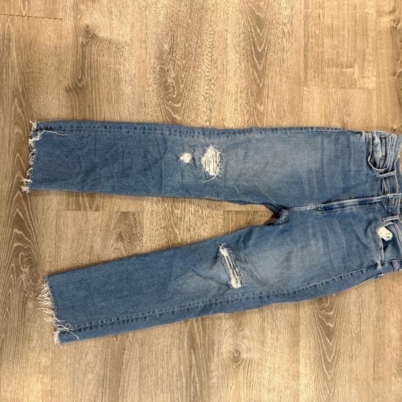 High Waisted Rider Ankle Fray Party Like A Pirate Jeans In Blue - Picture 4 of 5